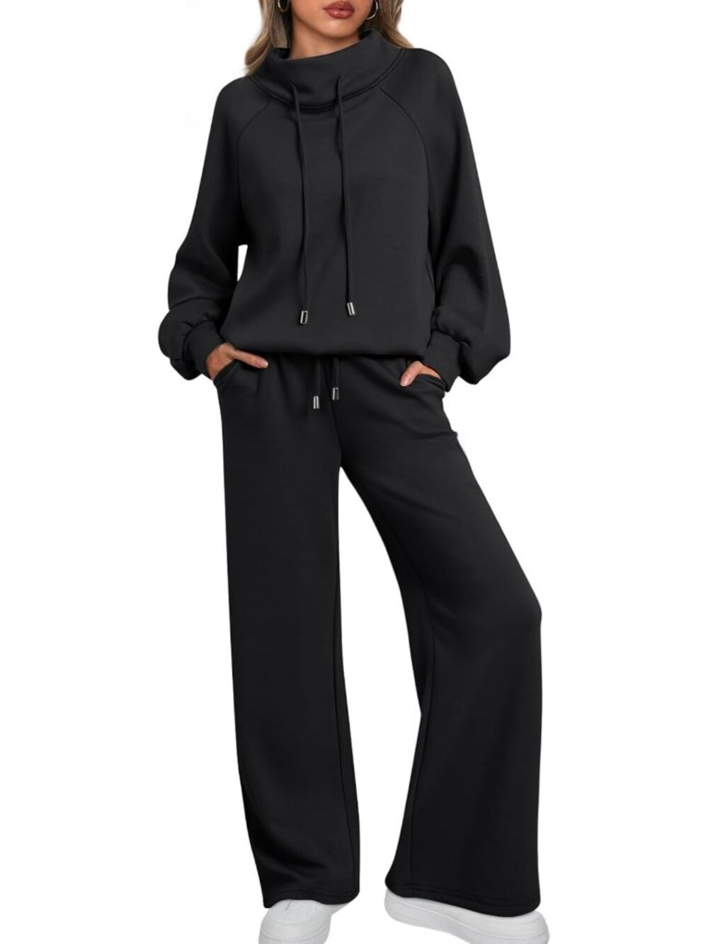 Cozy Mock Neck 2-Piece Lounge Set | Stylish Fall Fashion Sweat Outfit